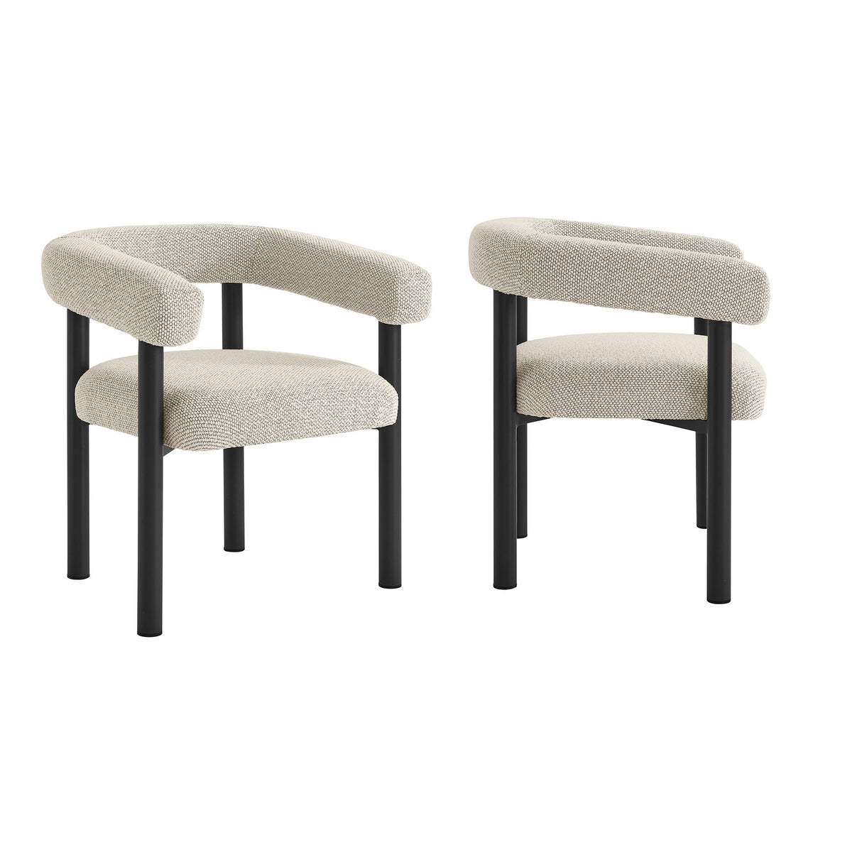 Nautica Outdoor Patio Aluminum Dining Armchairs Set of 2 - Ivory Graphite