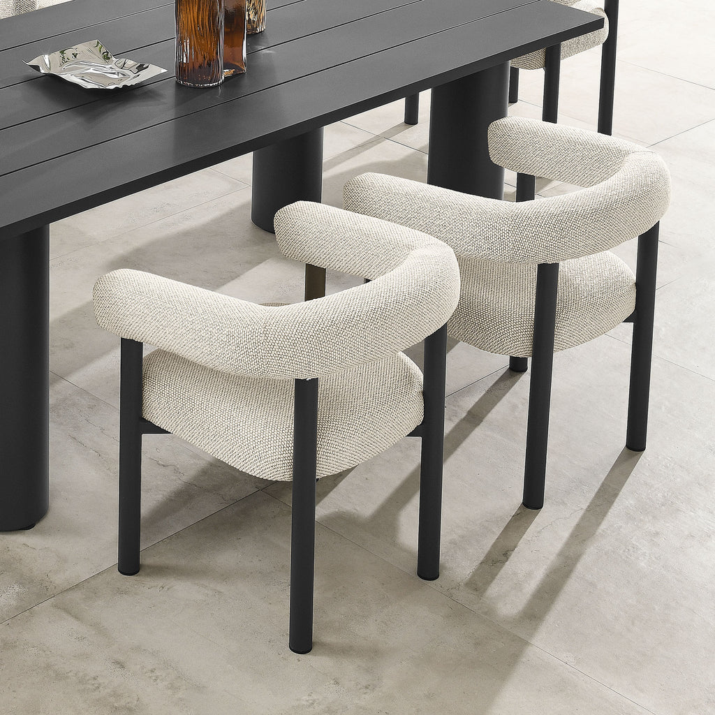 Nautica Outdoor Patio Aluminum Dining Armchairs Set of 2 - Ivory Graphite