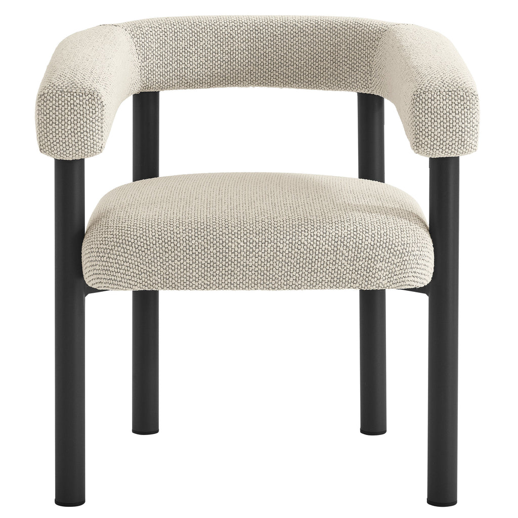 Nautica 5-Piece Round Outdoor Patio Aluminum Dining Table and Chairs Set - Ivory Graphite