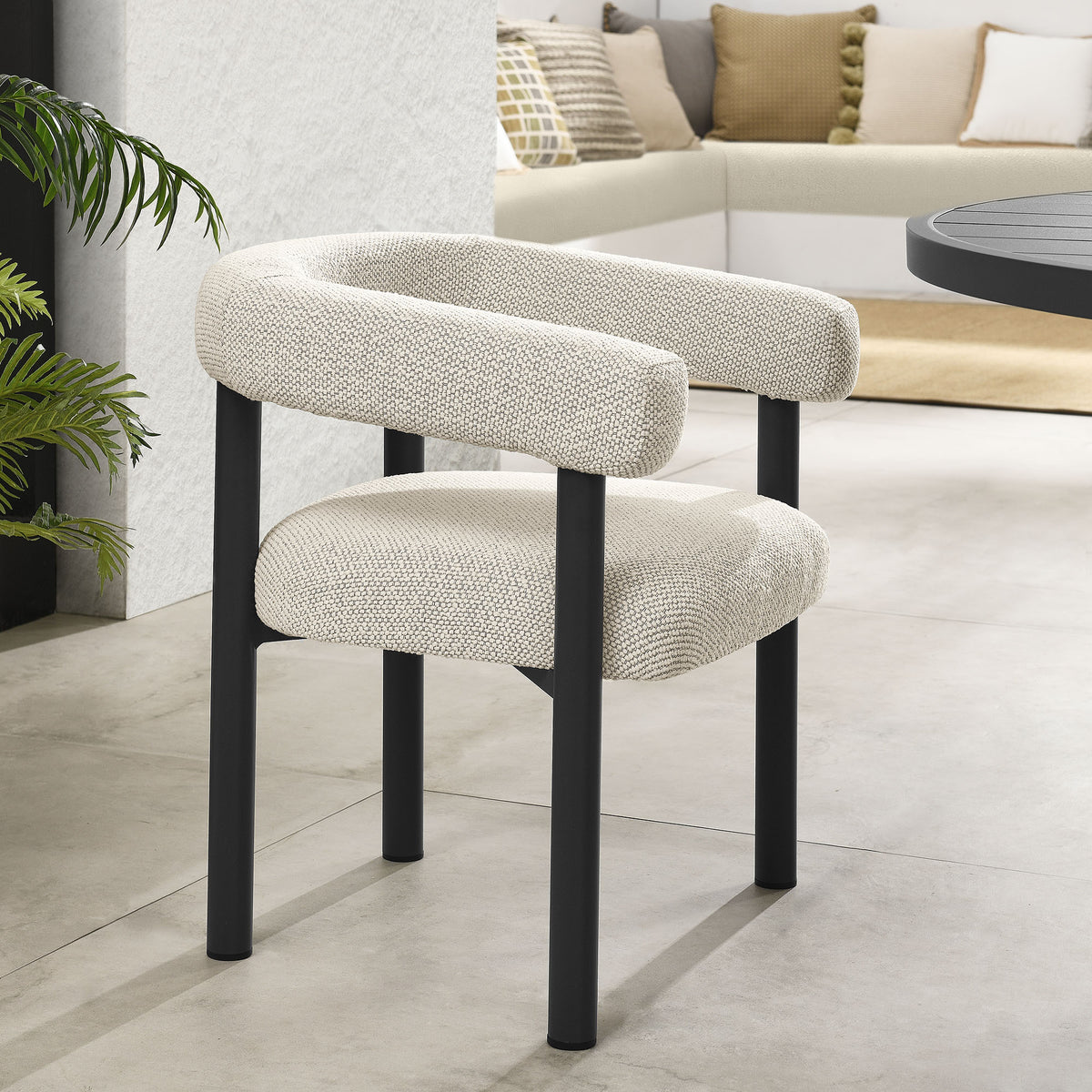 Nautica Outdoor Patio Aluminum Dining Armchairs Set of 2 - Ivory Graphite