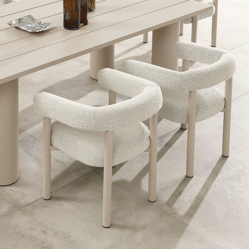 Nautica Outdoor Patio Aluminum Dining Armchairs Set of 2 - Ivory Taupe