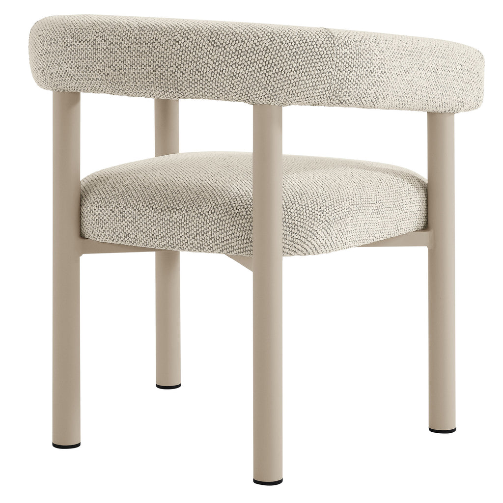 Nautica 5-Piece Round Outdoor Patio Aluminum Dining Table and Chairs Set - Ivory Taupe