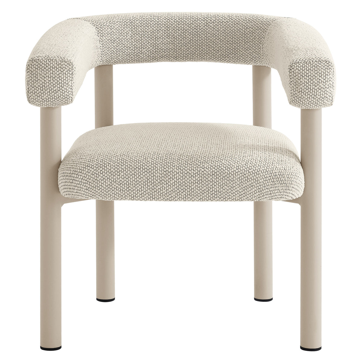 Nautica 5-Piece Round Outdoor Patio Aluminum Dining Table and Chairs Set - Ivory Taupe