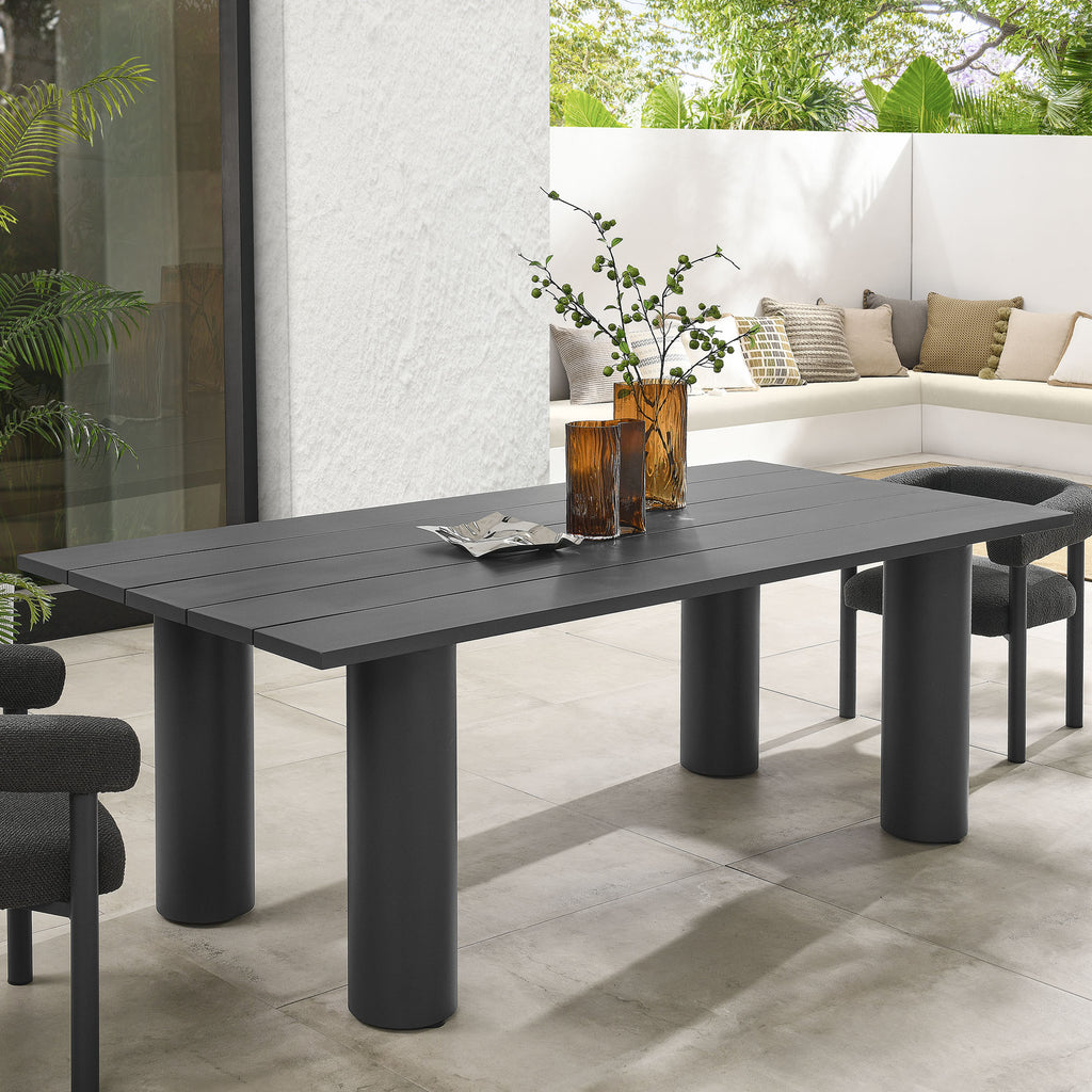 Nautica Outdoor Patio 87" Rectangular Aluminum Dining Table - Graphite