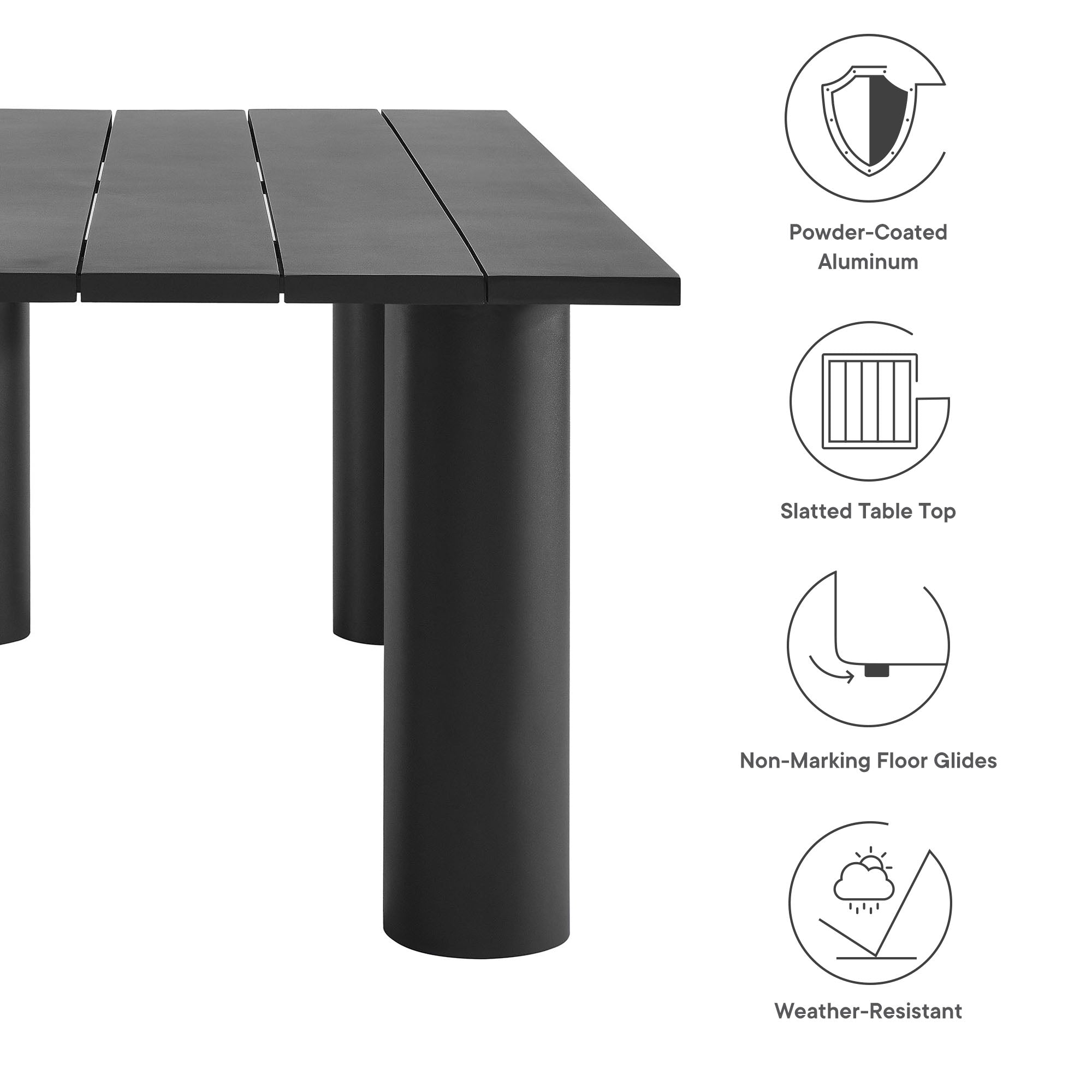 Nautica 7-Piece Rectangular Outdoor Patio Aluminum Dining Table and Chairs Set - Ivory Graphite