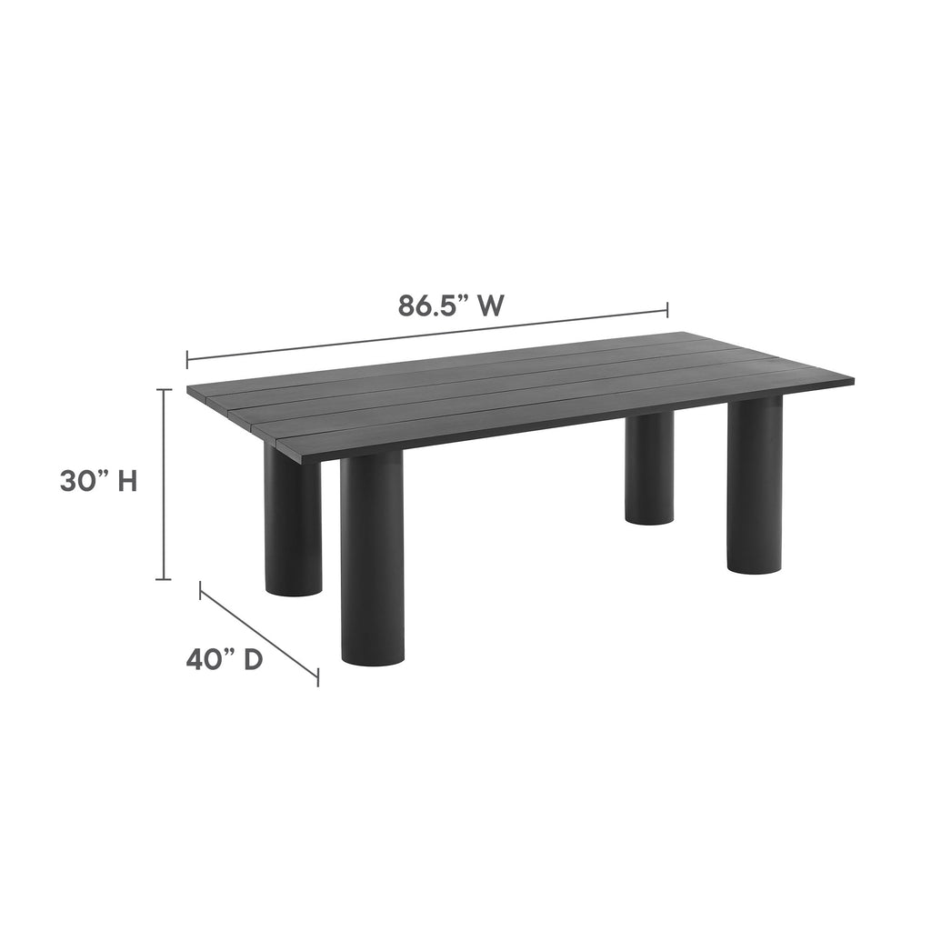 Nautica Outdoor Patio 87" Rectangular Aluminum Dining Table - Graphite