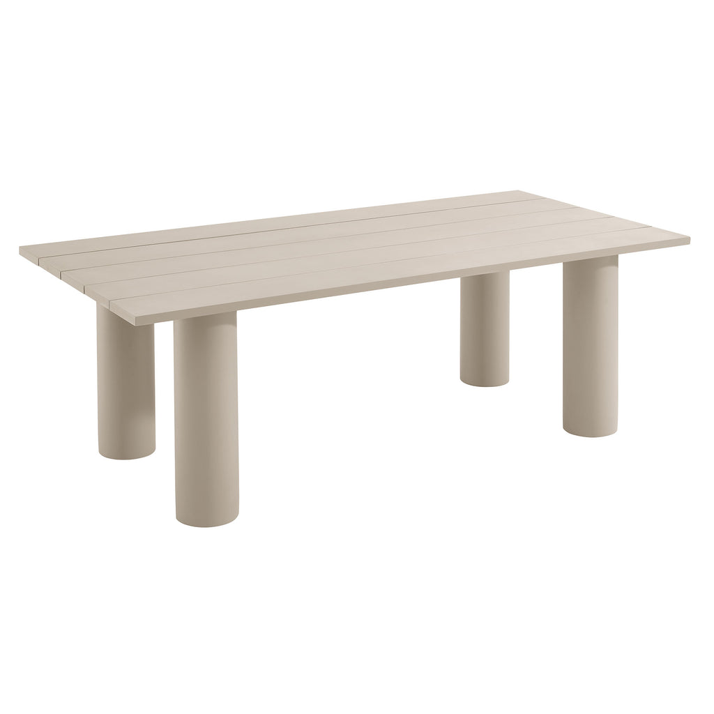 Nautica 7-Piece Rectangular Outdoor Patio Aluminum Dining Table and Chairs Set - Ivory Taupe
