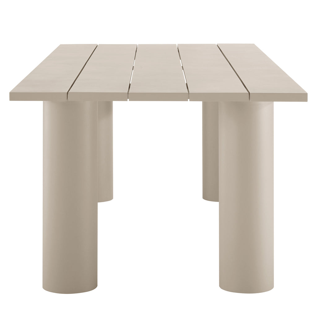 Nautica Outdoor Patio 87" Rectangular Aluminum Dining Table - Taupe