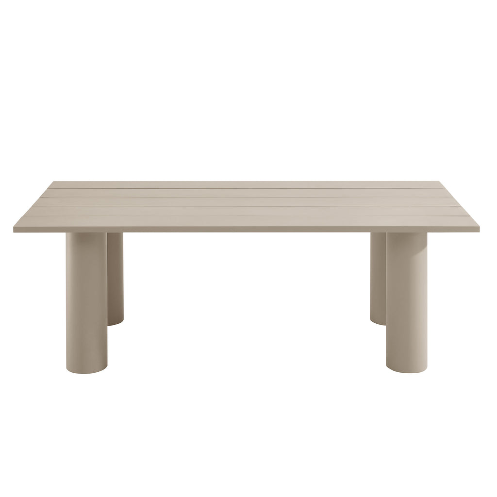 Nautica 7-Piece Rectangular Outdoor Patio Aluminum Dining Table and Chairs Set - Ivory Taupe