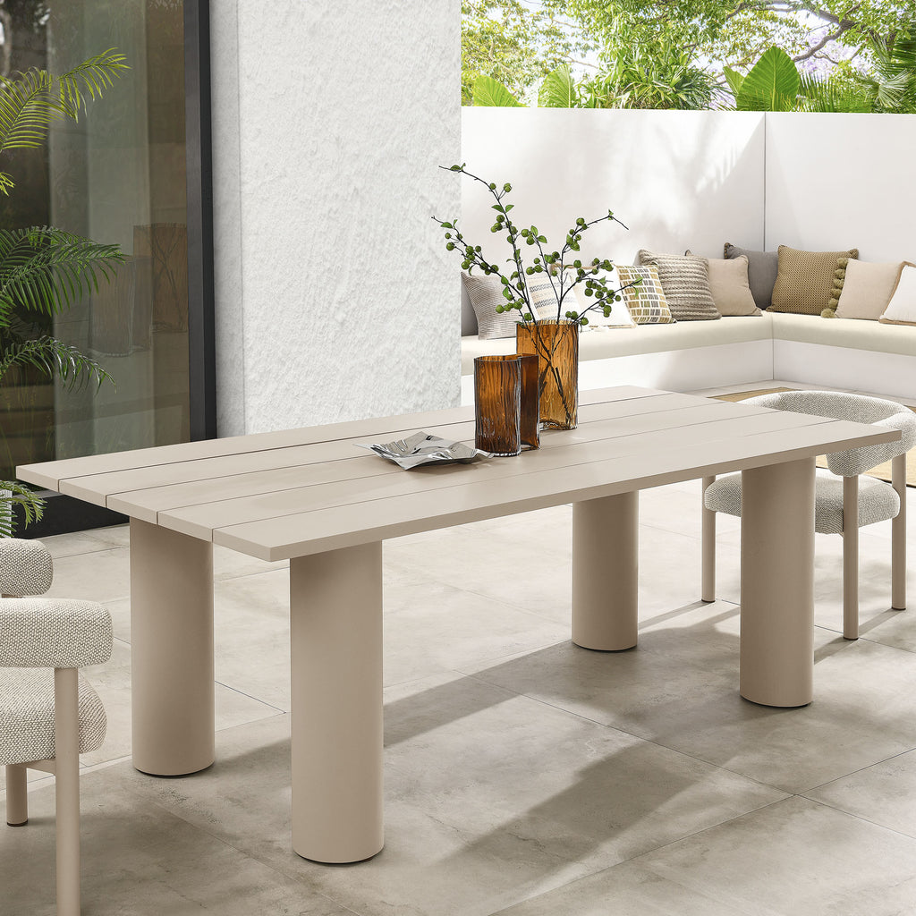 Nautica Outdoor Patio 87" Rectangular Aluminum Dining Table - Taupe