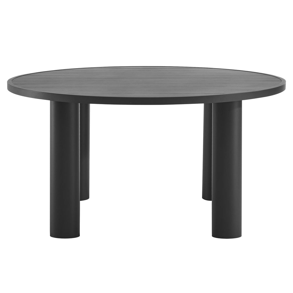 Nautica 5-Piece Round Outdoor Patio Aluminum Dining Table and Chairs Set - Ivory Graphite
