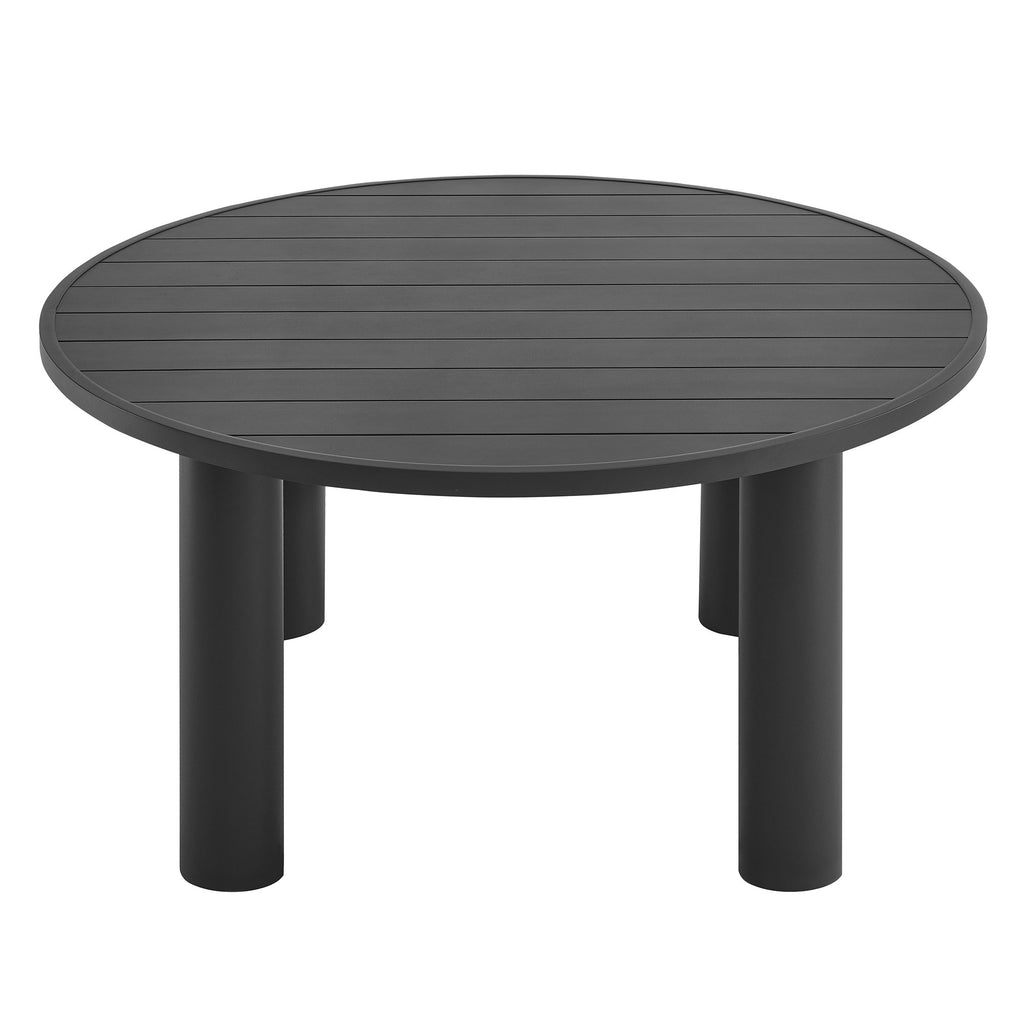 Nautica 5-Piece Round Outdoor Patio Aluminum Dining Table and Chairs Set - Charcoal Graphite