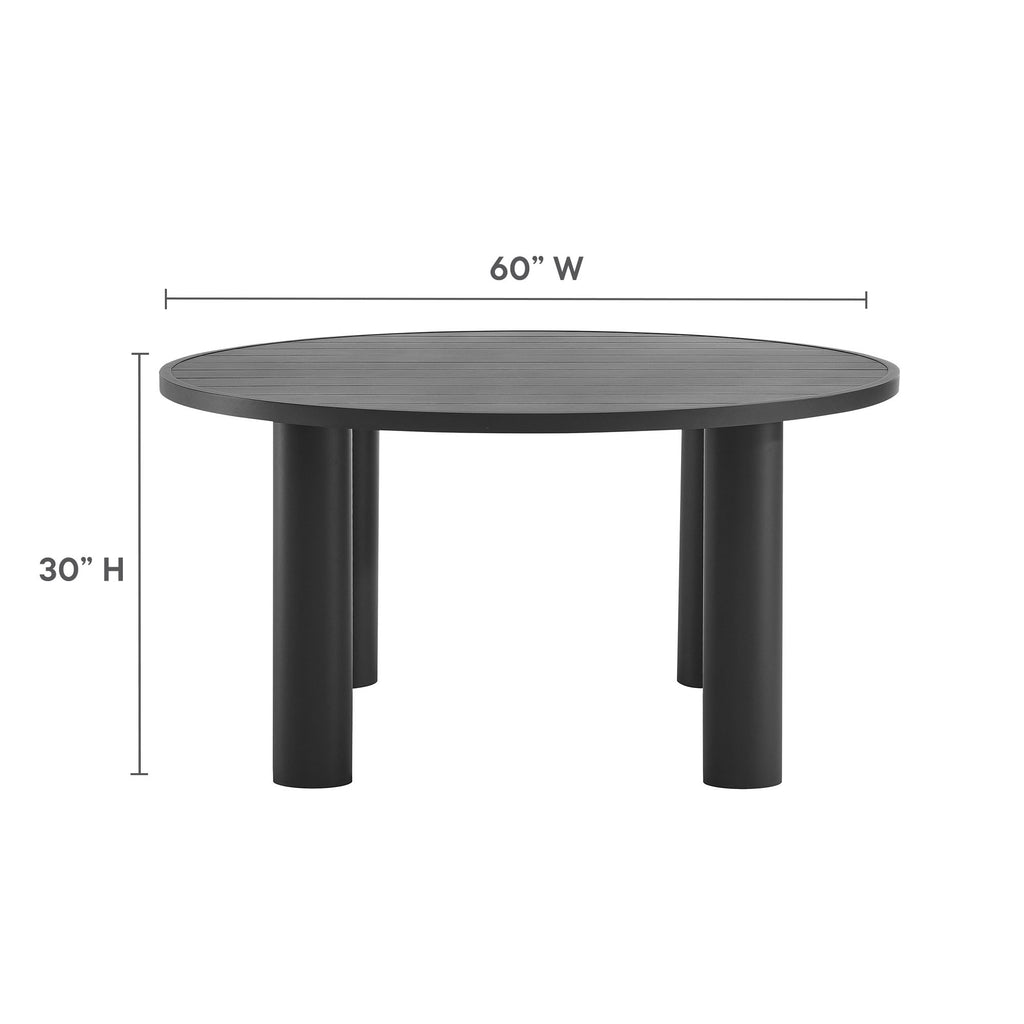 Nautica 5-Piece Round Outdoor Patio Aluminum Dining Table and Chairs Set - Charcoal Graphite