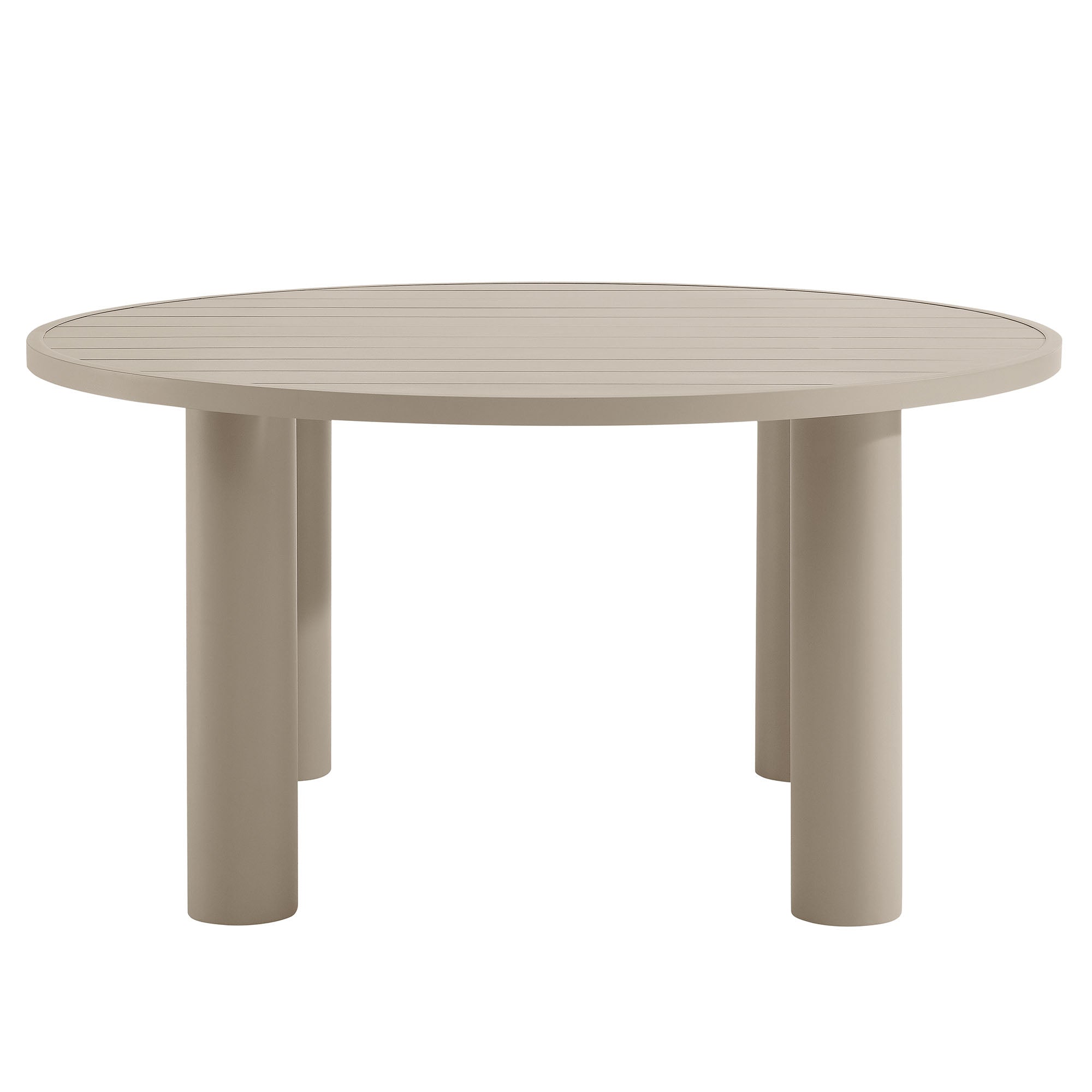 Nautica Outdoor Patio 60" Round Aluminum Dining Table - Taupe