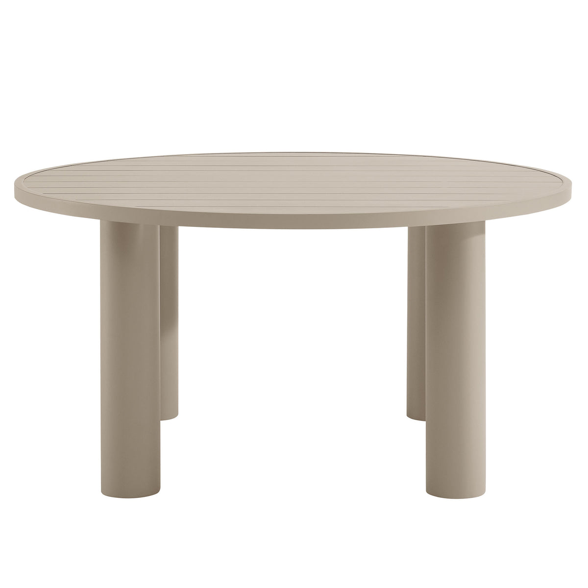 Nautica 5-Piece Round Outdoor Patio Aluminum Dining Table and Chairs Set - Ivory Taupe