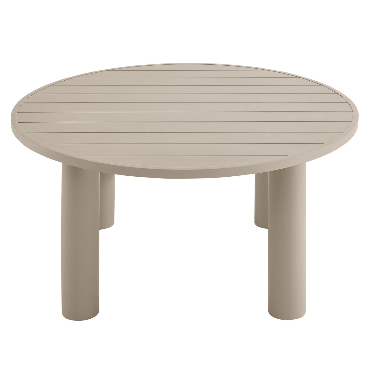 Nautica 5-Piece Round Outdoor Patio Aluminum Dining Table and Chairs Set - Ivory Taupe