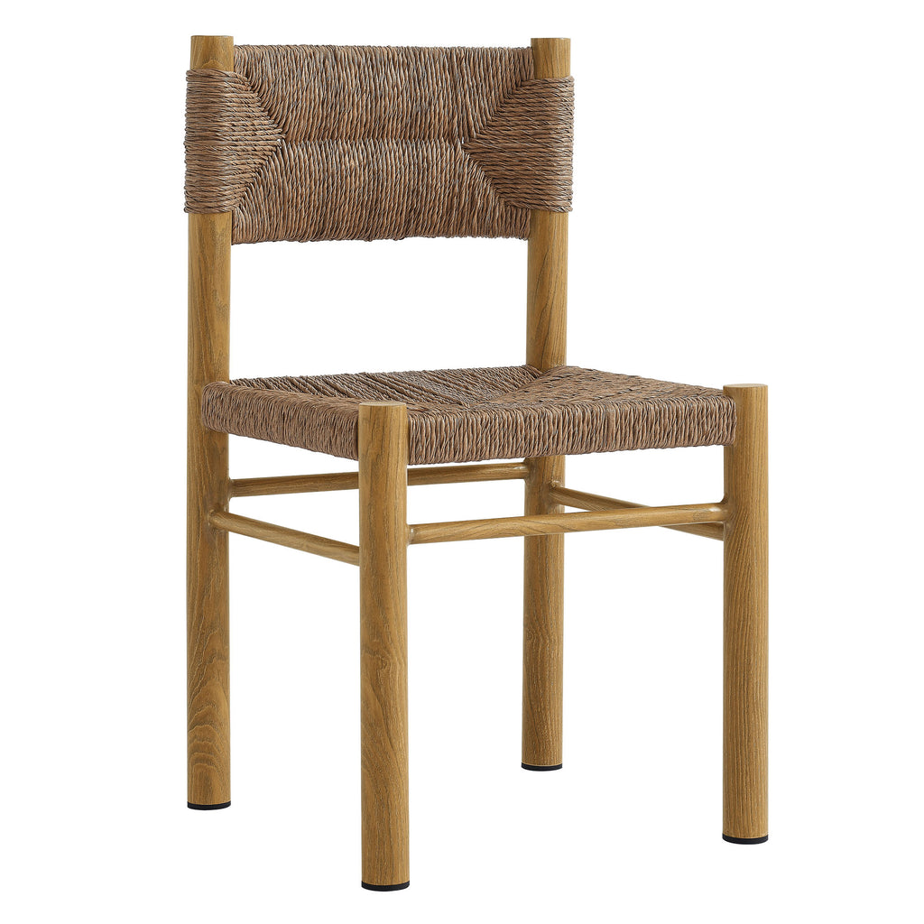 Parkland Outdoor Patio Rattan and Aluminum Dining Side Chairs Set of 2 - Natural