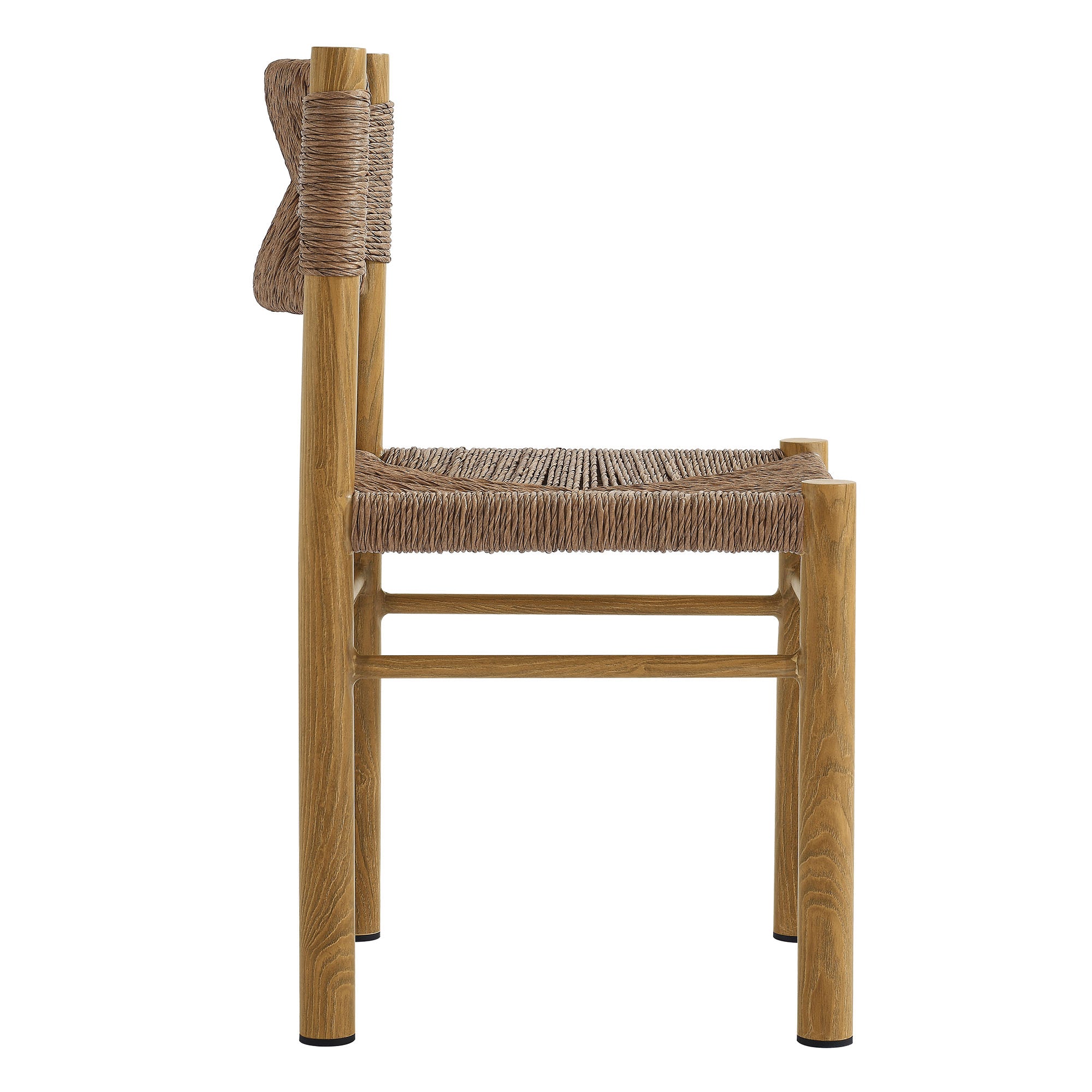 Parkland Outdoor Patio Rattan and Aluminum Dining Side Chairs Set of 2 - Natural