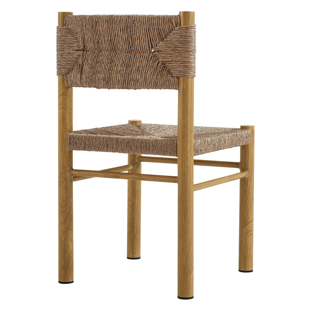 Parkland Outdoor Patio Rattan and Aluminum Dining Side Chairs Set of 2 - Natural