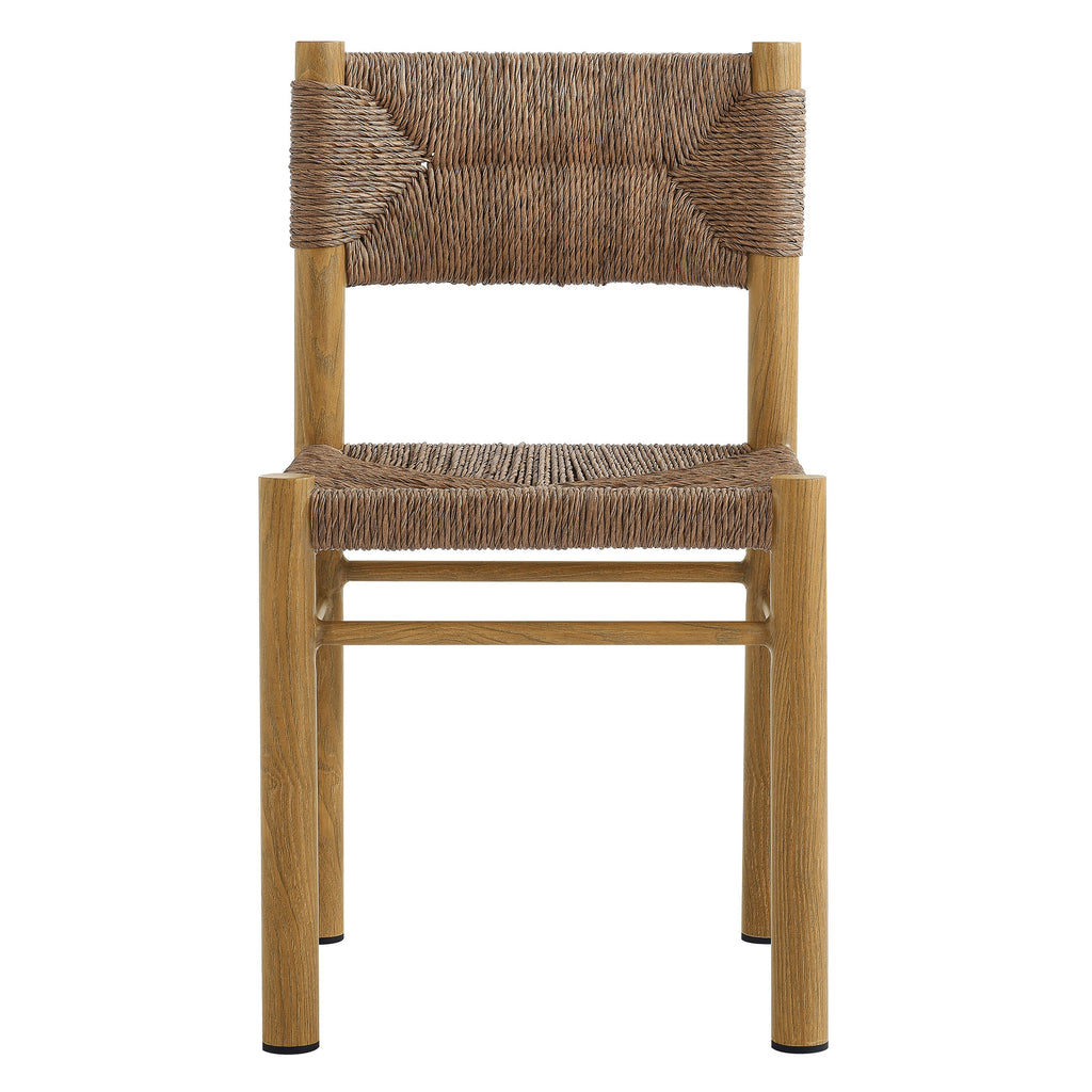Parkland Outdoor Patio Rattan and Aluminum Dining Side Chairs Set of 2 - Natural