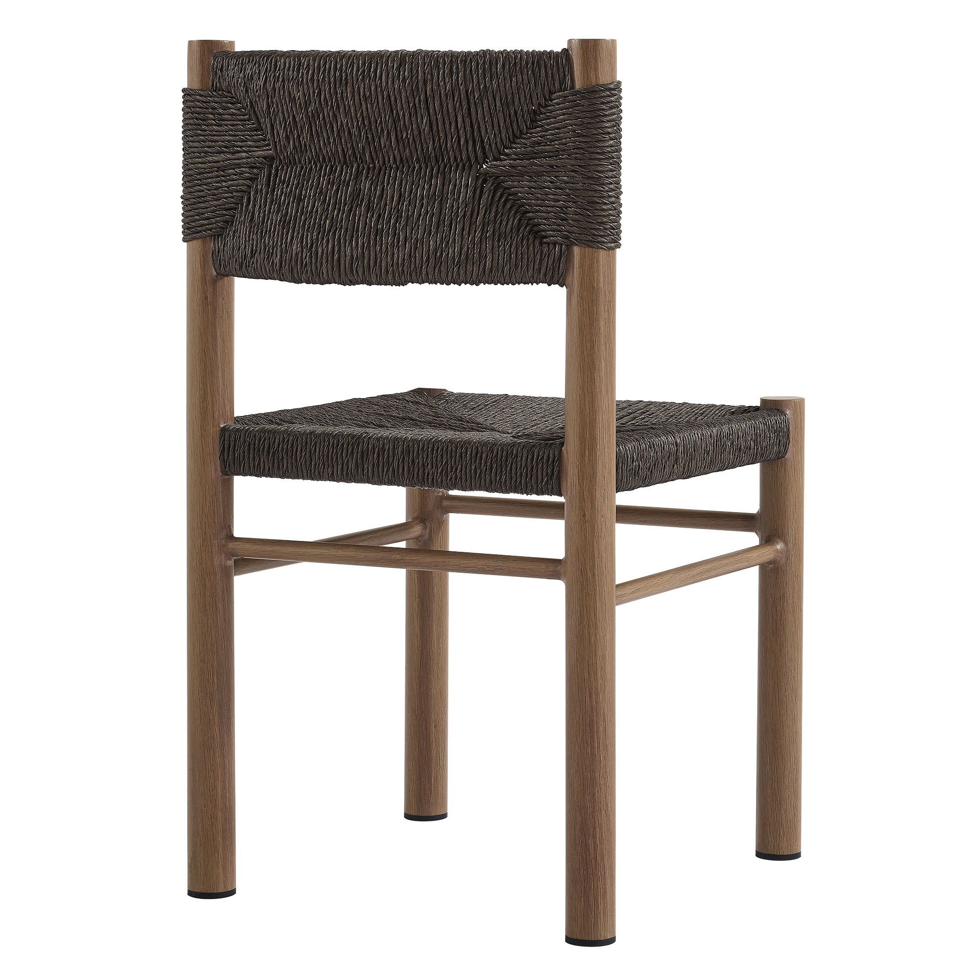Parkland 7-Piece Rectangular Outdoor Patio Rattan and Aluminum Dining Table and Chairs Set - Walnut