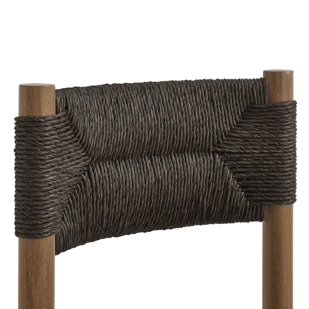 Parkland Outdoor Patio Rattan and Aluminum Dining Side Chairs Set of 2 - Walnut