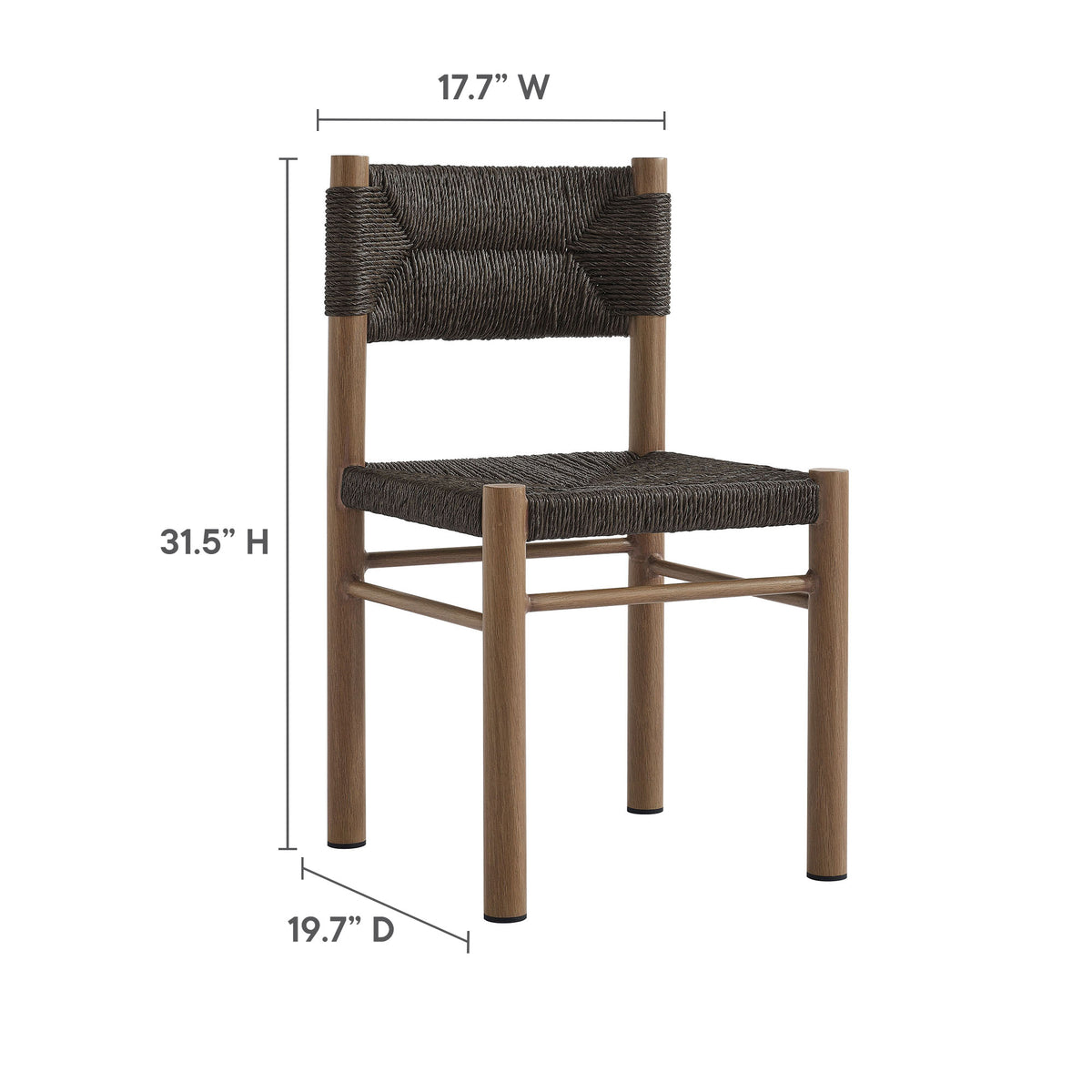 Parkland 7-Piece Rectangular Outdoor Patio Rattan and Aluminum Dining Table and Chairs Set - Walnut