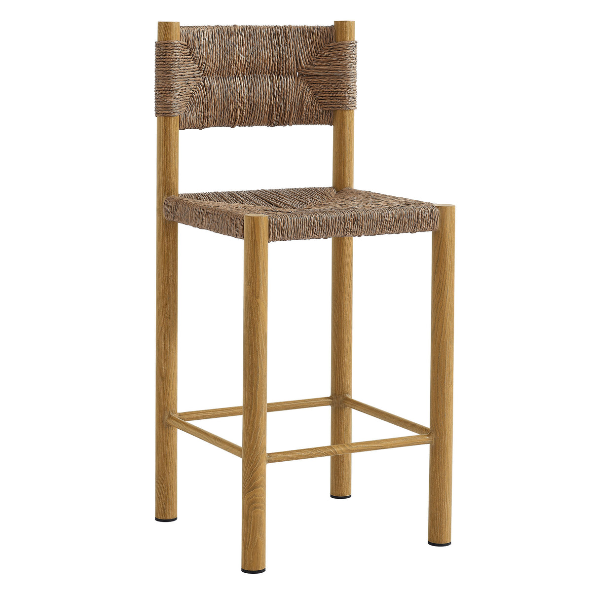 Parkland Outdoor Patio Rattan and Aluminum Counter Stools Set of 2 - Natural