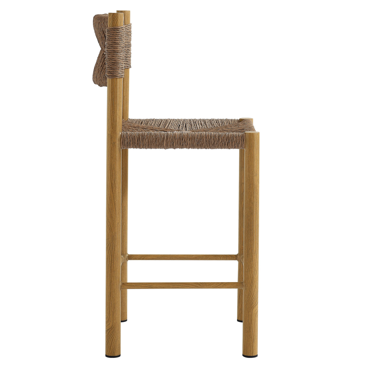 Parkland Outdoor Patio Rattan and Aluminum Counter Stools Set of 2 - Natural