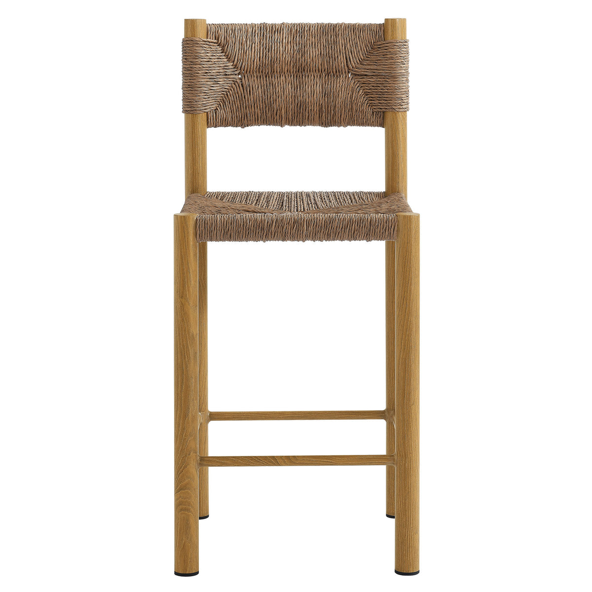 Parkland Outdoor Patio Rattan and Aluminum Counter Stools Set of 2 - Natural