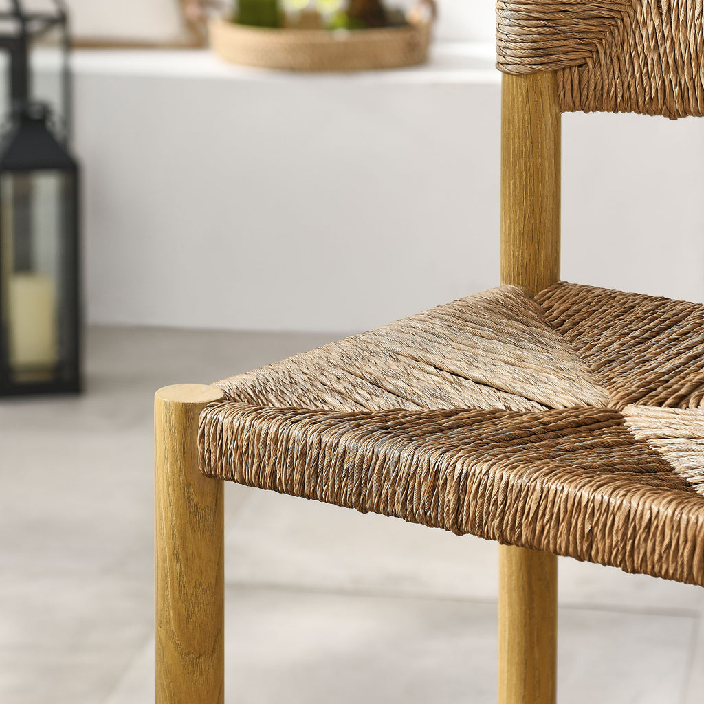 Parkland Outdoor Patio Rattan and Aluminum Counter Stools Set of 2 - Natural