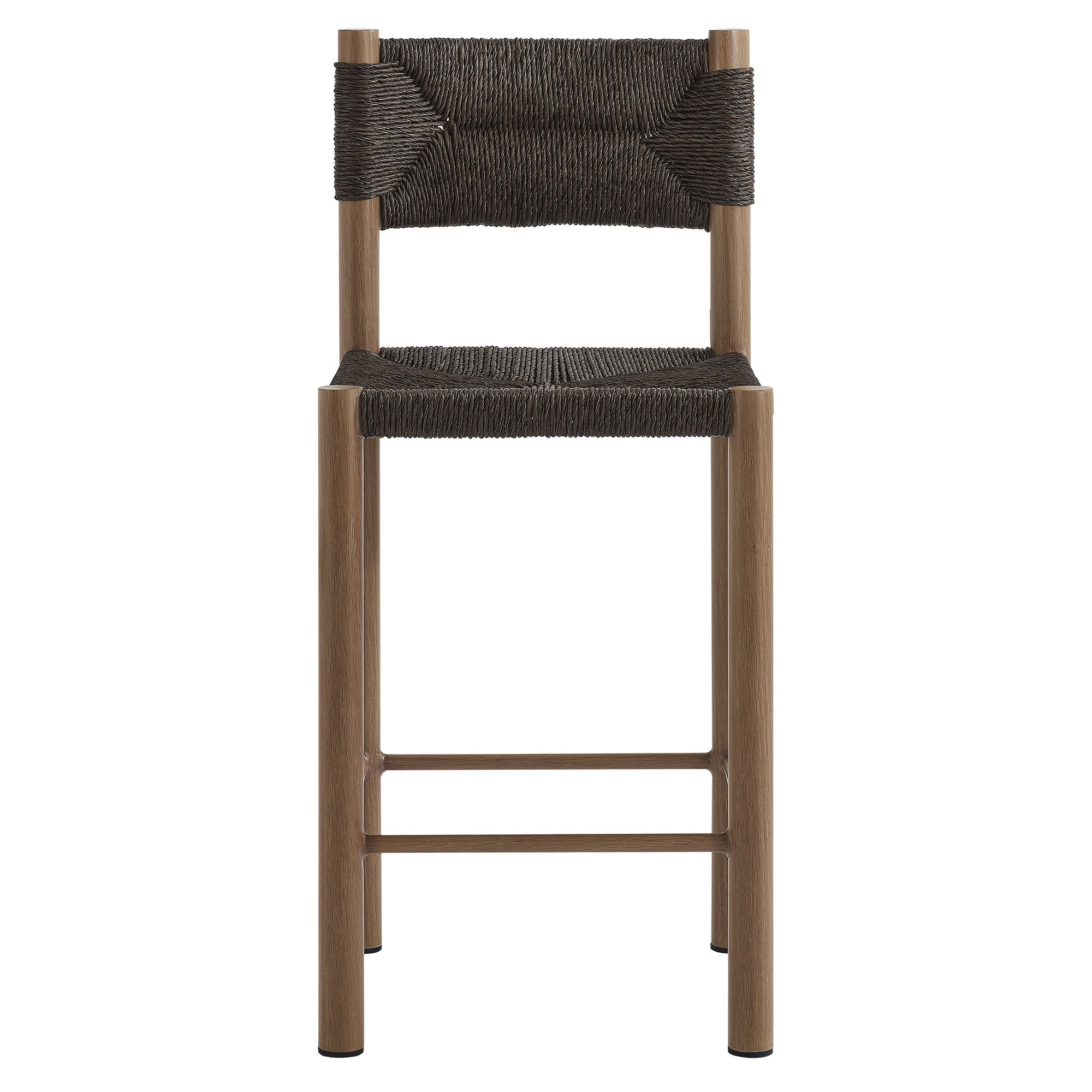 Parkland Outdoor Patio Rattan and Aluminum Counter Stools Set of 2 - Walnut