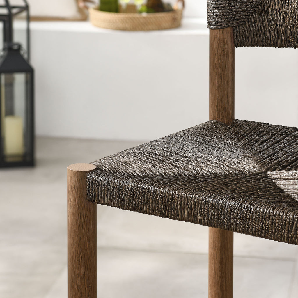 Parkland Outdoor Patio Rattan and Aluminum Counter Stools Set of 2 - Walnut