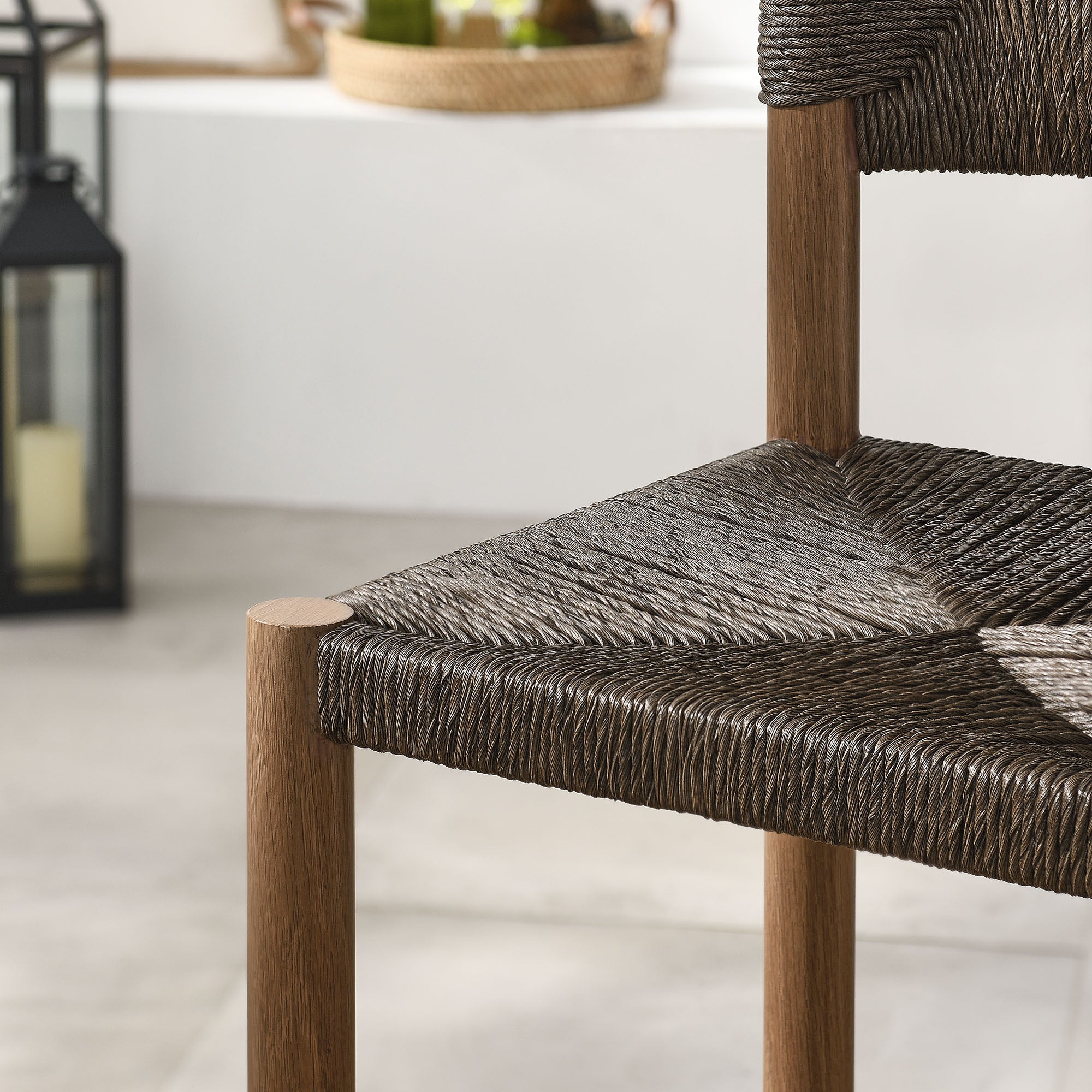 Parkland Outdoor Patio Rattan and Aluminum Counter Stools Set of 2 - Walnut