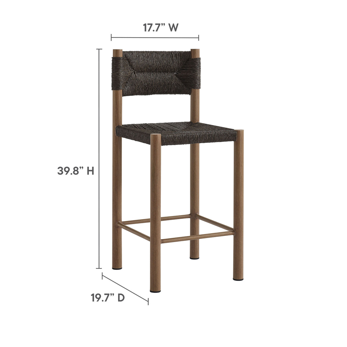 Parkland Outdoor Patio Rattan and Aluminum Counter Stools Set of 2 - Walnut