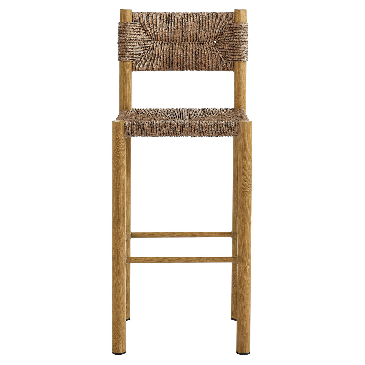 Parkland Outdoor Patio Rattan and Aluminum Bar Stools Set of 2 - Natural