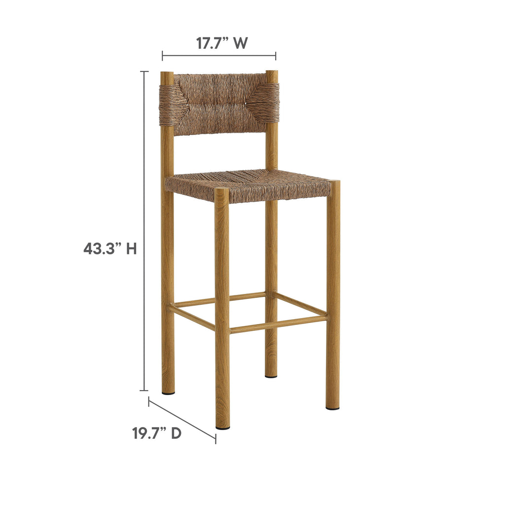 Parkland Outdoor Patio Rattan and Aluminum Bar Stools Set of 2 - Natural