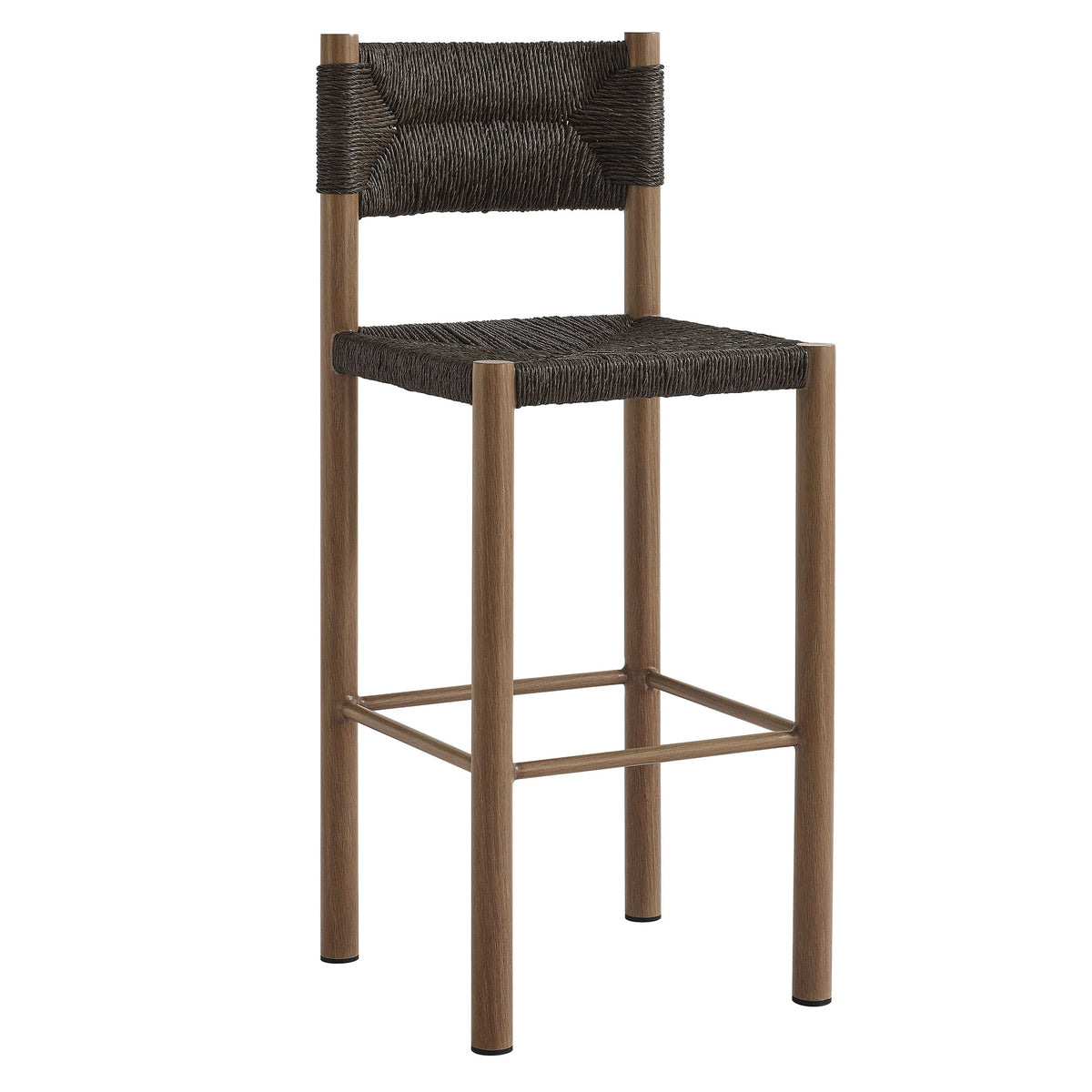 Parkland Outdoor Patio Rattan and Aluminum Bar Stools Set of 2 - Walnut