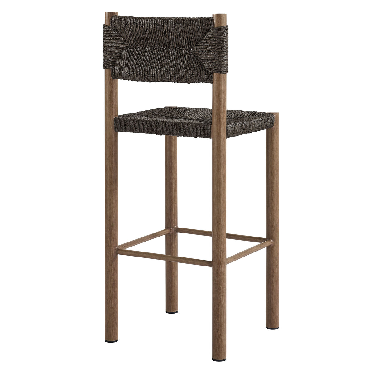 Parkland Outdoor Patio Rattan and Aluminum Bar Stools Set of 2 - Walnut