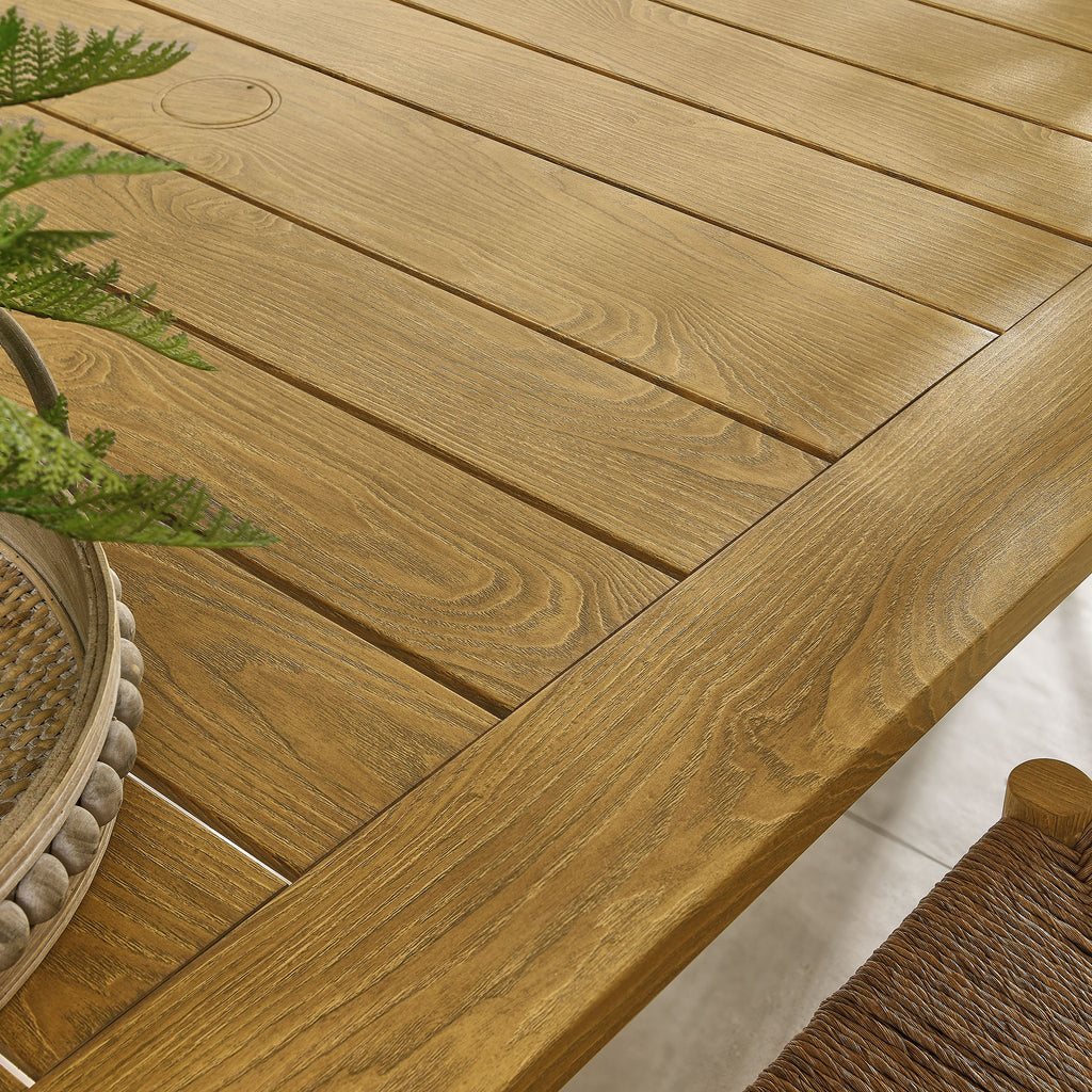 Parkland 76" Outdoor Patio Aluminum Dining Table - Natural