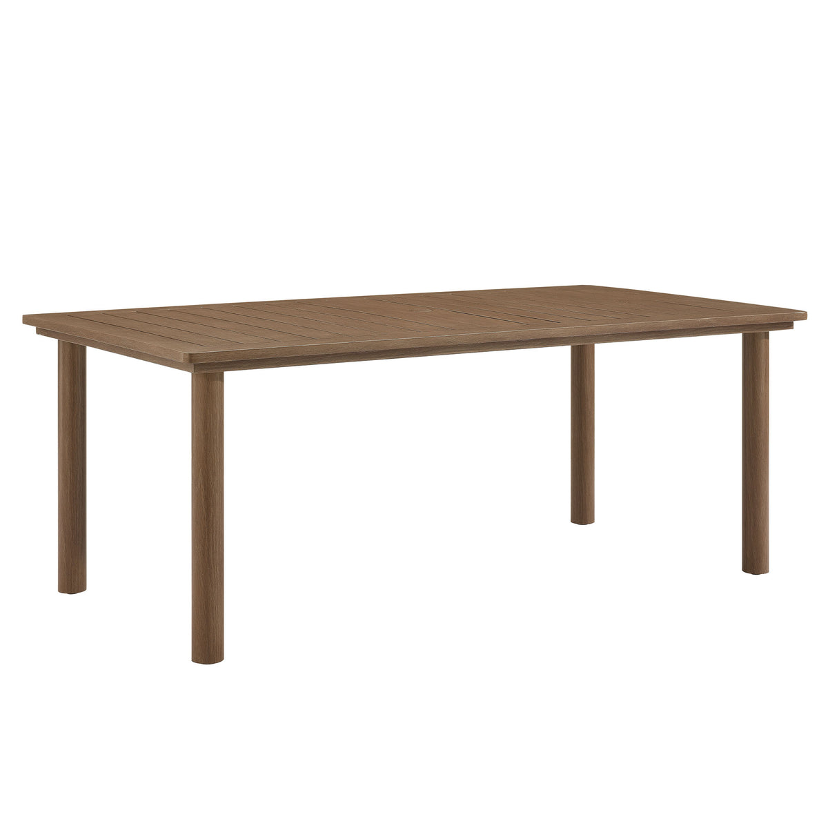 Parkland 7-Piece Rectangular Outdoor Patio Rattan and Aluminum Dining Table and Chairs Set - Walnut