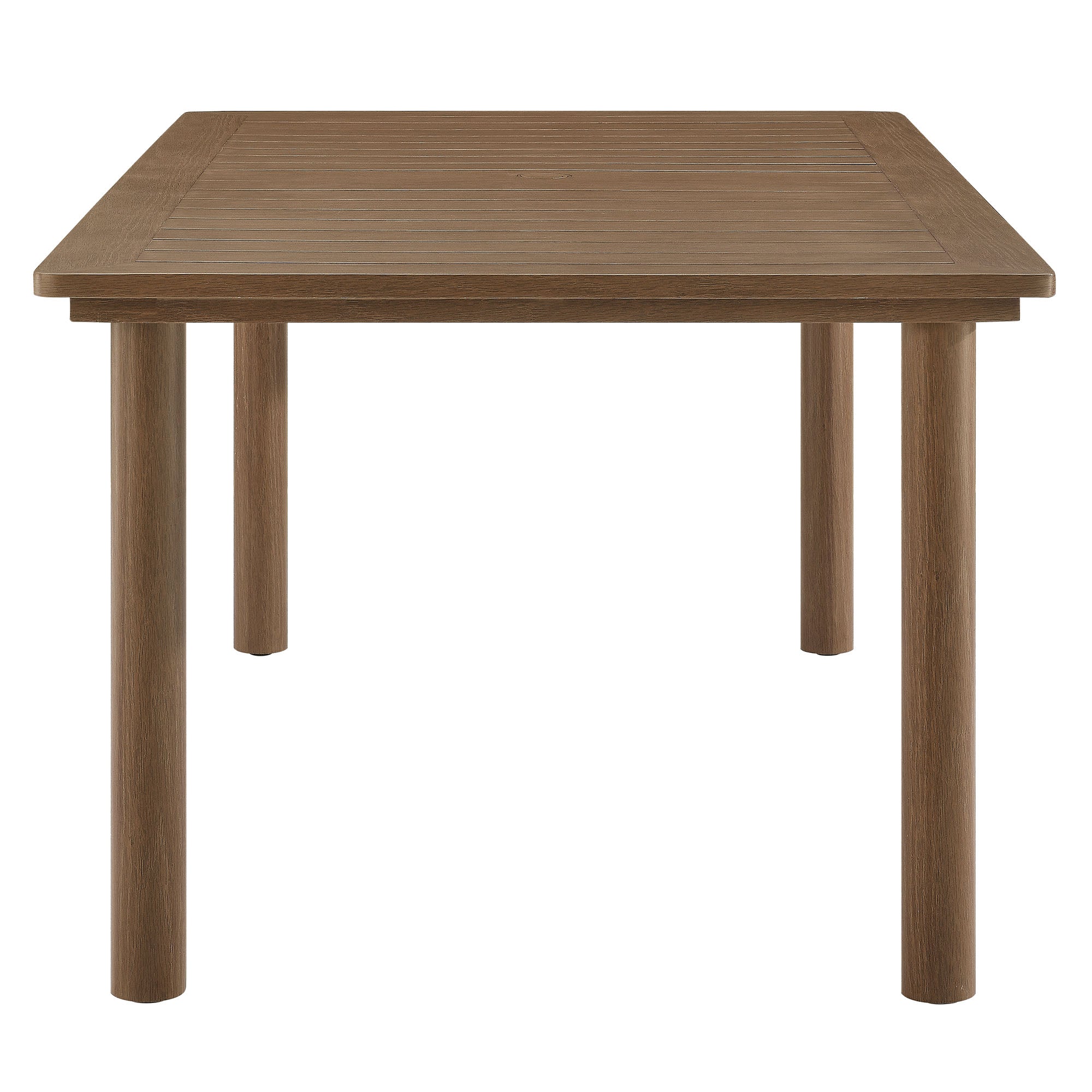 Parkland 7-Piece Rectangular Outdoor Patio Rattan and Aluminum Dining Table and Chairs Set - Walnut