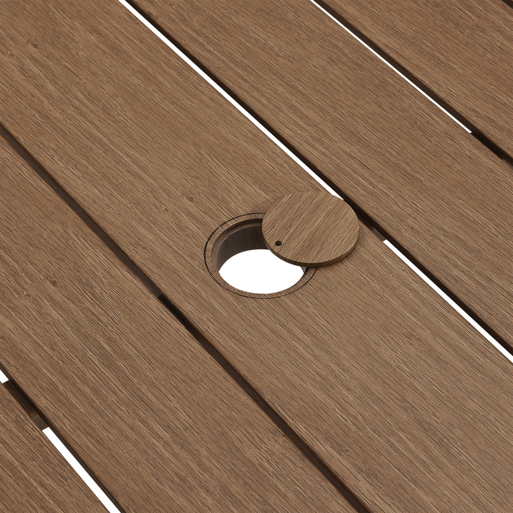 Parkland 76" Outdoor Patio Aluminum Dining Table - Walnut