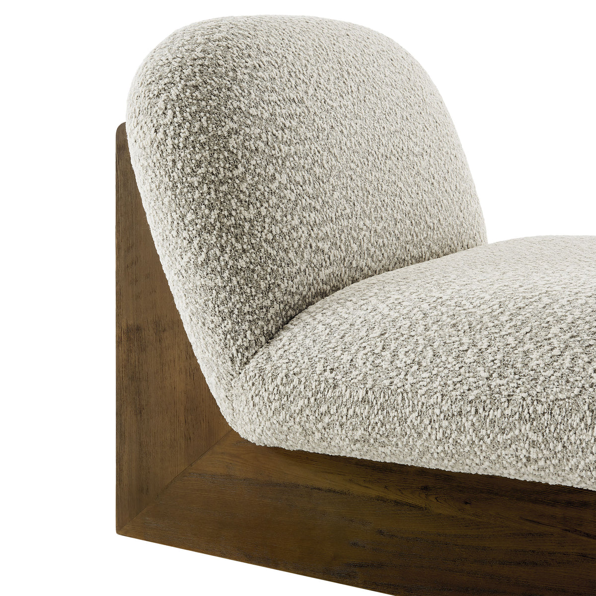 Loyal Boucle Fabric Accent Chair and Ottoman Set - River Rock Walnut