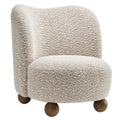 Monroe Boucle Fabric Accent Chair - Coral Walnut