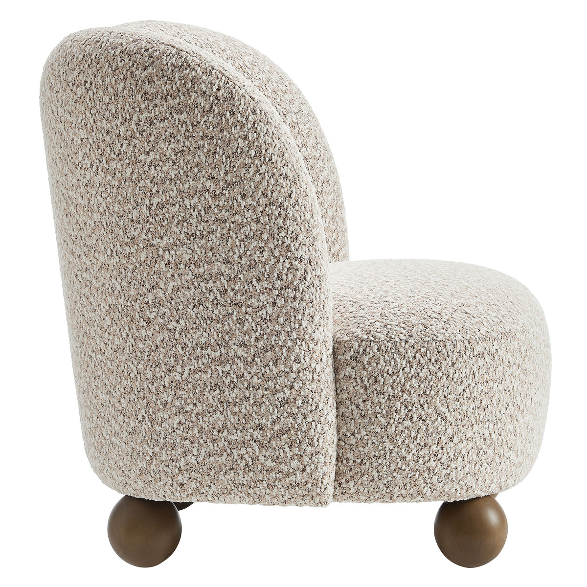 Monroe Boucle Fabric Accent Chair - Coral Walnut