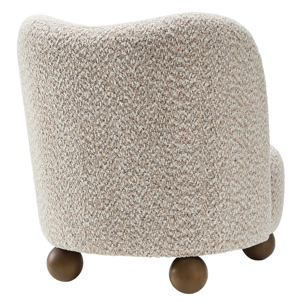 Monroe Boucle Fabric Accent Chair - Coral Walnut