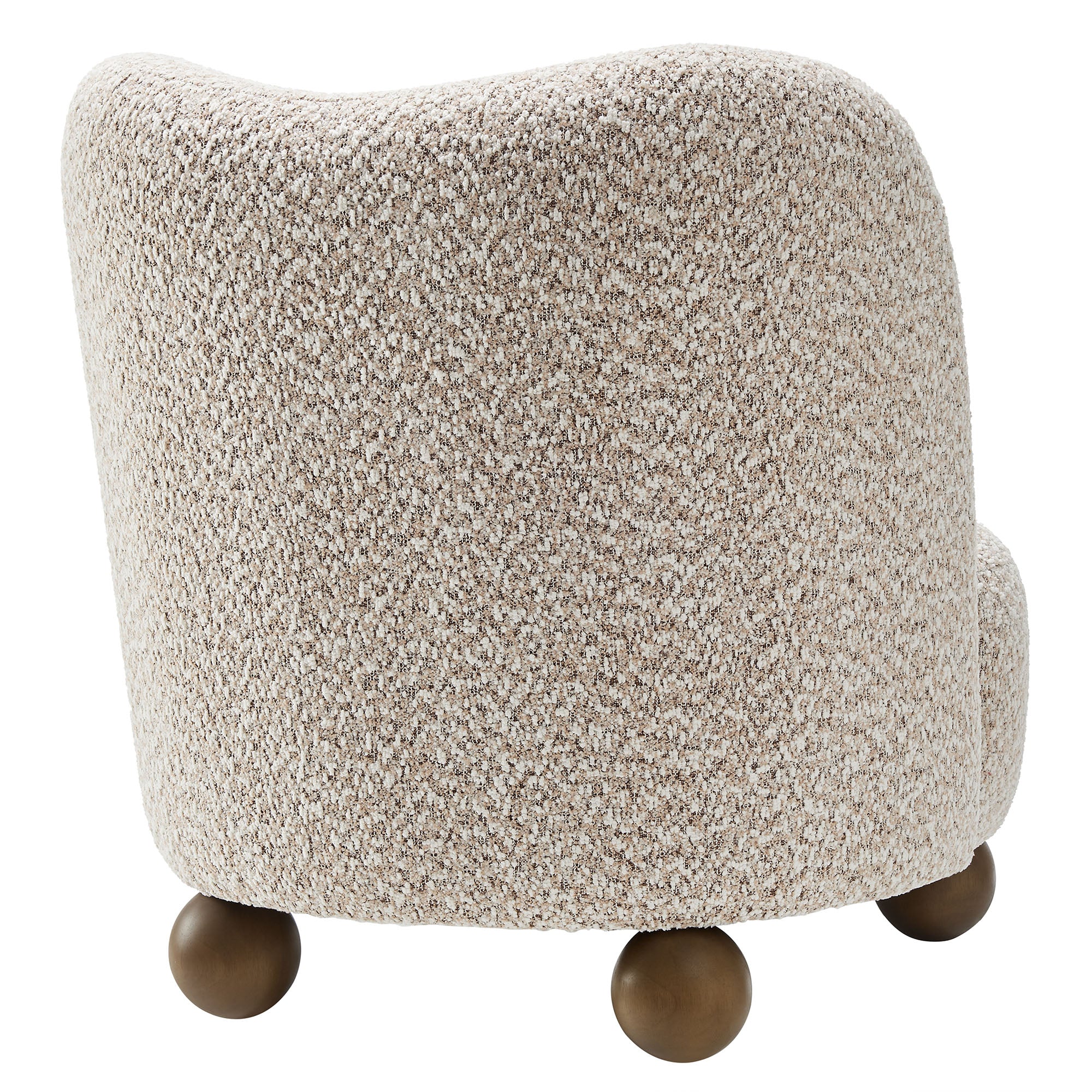 Monroe Boucle Fabric Accent Chair - Coral Walnut