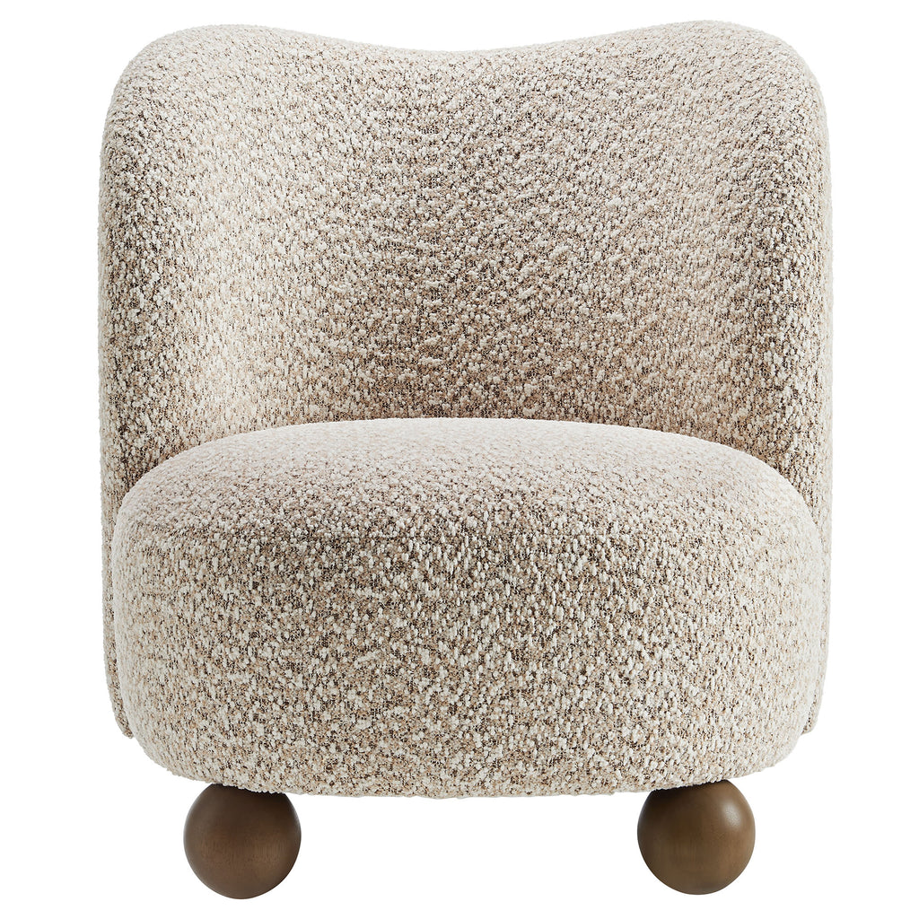 Monroe Boucle Fabric Accent Chair - Coral Walnut