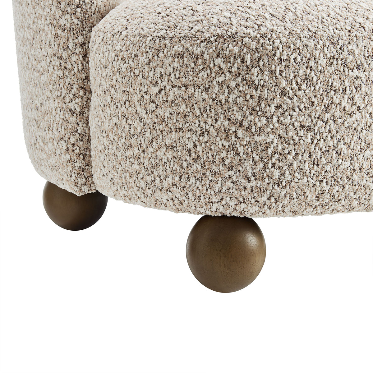 Monroe Boucle Fabric Accent Chair - Coral Walnut